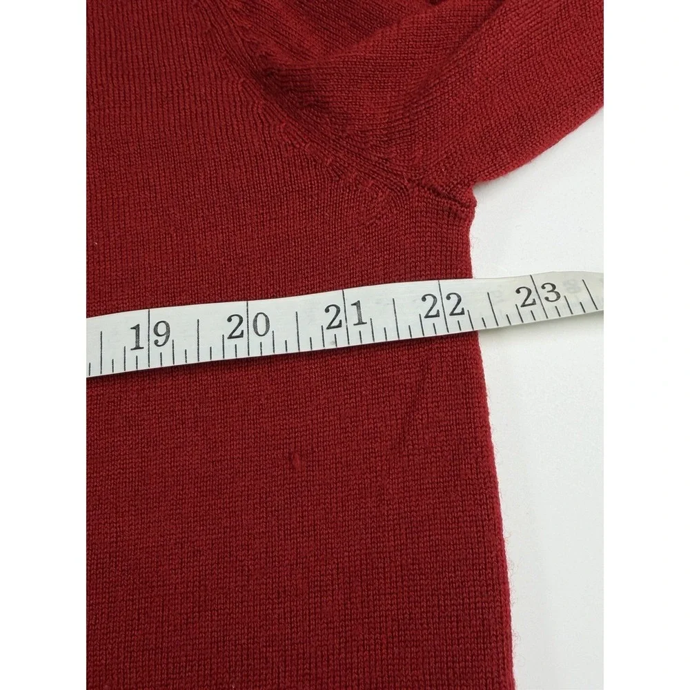 Turnbury Extra Fine Merino Wool Red Sweater Collar Men's Size Large